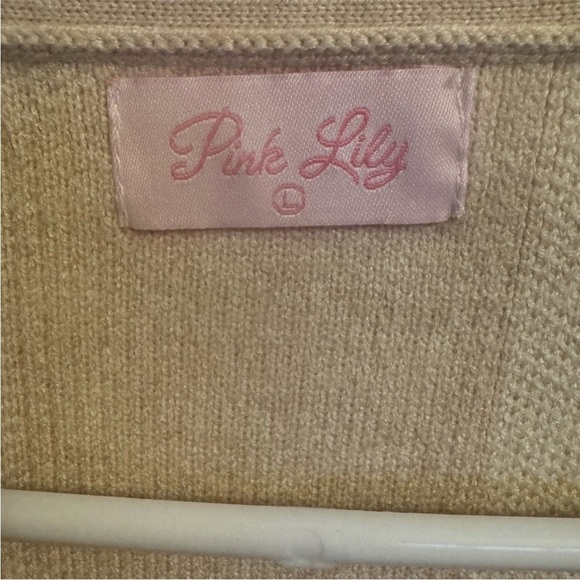 Pink Lily beige checkered cardigan - Picture 4 of 5